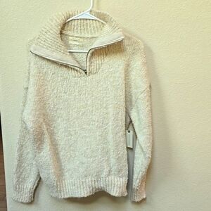 Anthropologie Quarter Zip -Ivory women's small